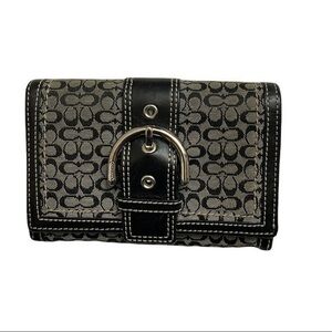 Coach black and gray mini c signature soho wallet